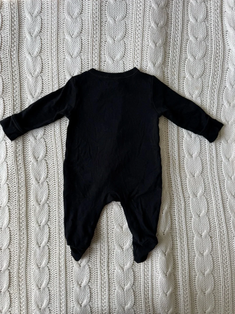 Old Navy Black Skeleton Footed One-Piece with Red Heart Accent